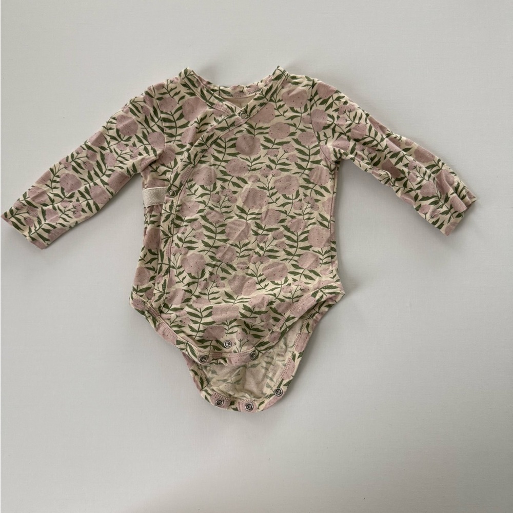 Creative Co-Op Pink and Green Floral Bodysuit